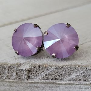 Austrian Crystal Earrings in Antique Silver